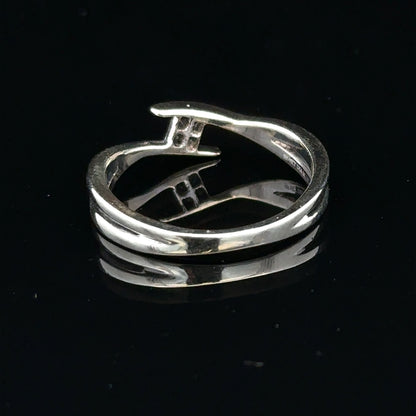 9ct white gold diamond ring in size O with sparkling diamonds, showcasing elegant jewelry craftsmanship.