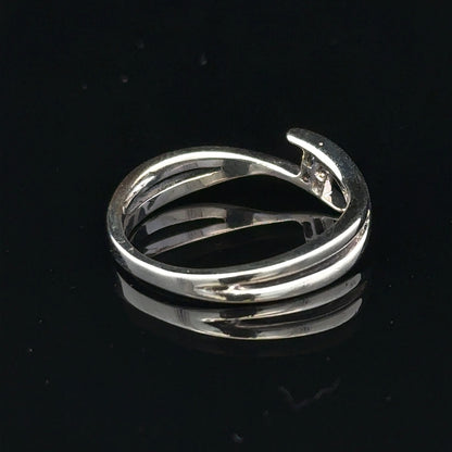 9ct white gold diamond ring in size O with sparkling diamonds, showcasing elegant jewelry craftsmanship.