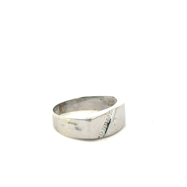 9ct white gold diamond ring in size O with sparkling diamonds, unbranded jewelry displayed on a neutral background.
