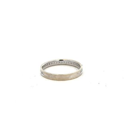 9ct white gold diamond ring in size O1/2 with sparkling diamonds, showcasing a elegant and classic jewelry design.