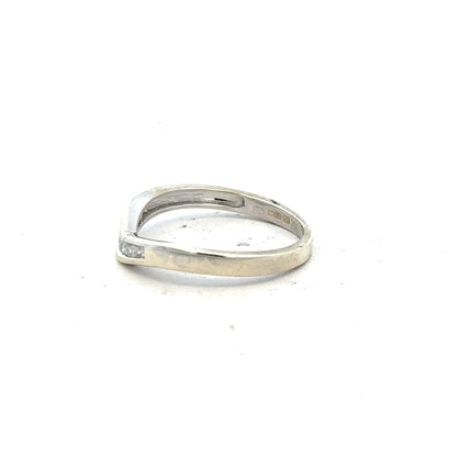 9ct white gold diamond ring in size P, featuring a sparkling diamond and elegant design, unbranded jewelry accessory.