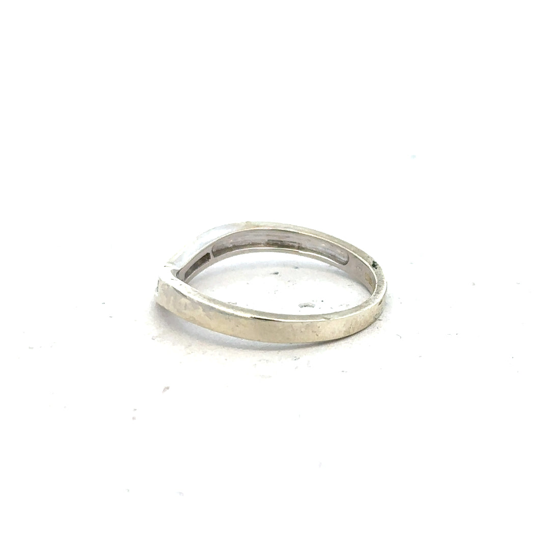 9ct white gold diamond ring size P with sparkling diamonds, unbranded fine jewelry, showcasing a sleek and elegant design.
