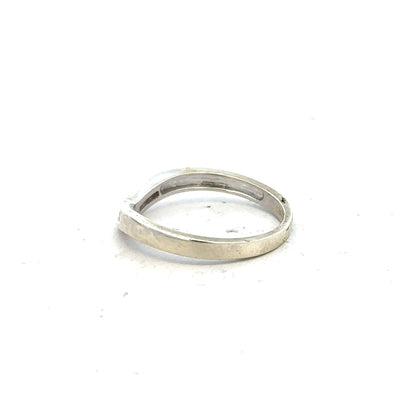 9ct white gold diamond ring size P with sparkling diamonds, unbranded fine jewelry, showcasing a sleek and elegant design.