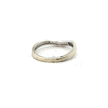 9ct white gold diamond ring in size P with sparkling diamonds, displayed on a plain background.