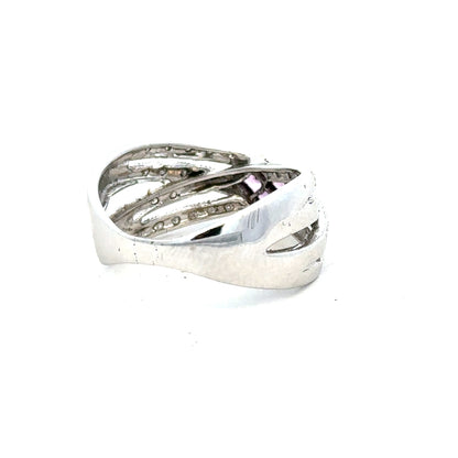 9ct white gold diamond ring size Q with sparkling diamonds, showcasing elegant craftsmanship and timeless design.