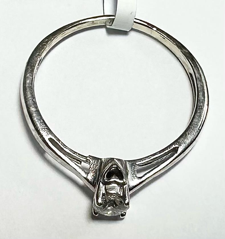 9ct white gold diamond ring size Q1/2 with a sparkling central diamond and elegant band, unbranded jewelry piece.