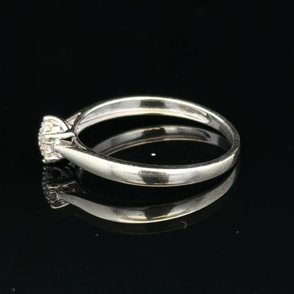 9ct white gold diamond ring size R1/2 with sparkling diamonds, showcasing a sleek and elegant design.