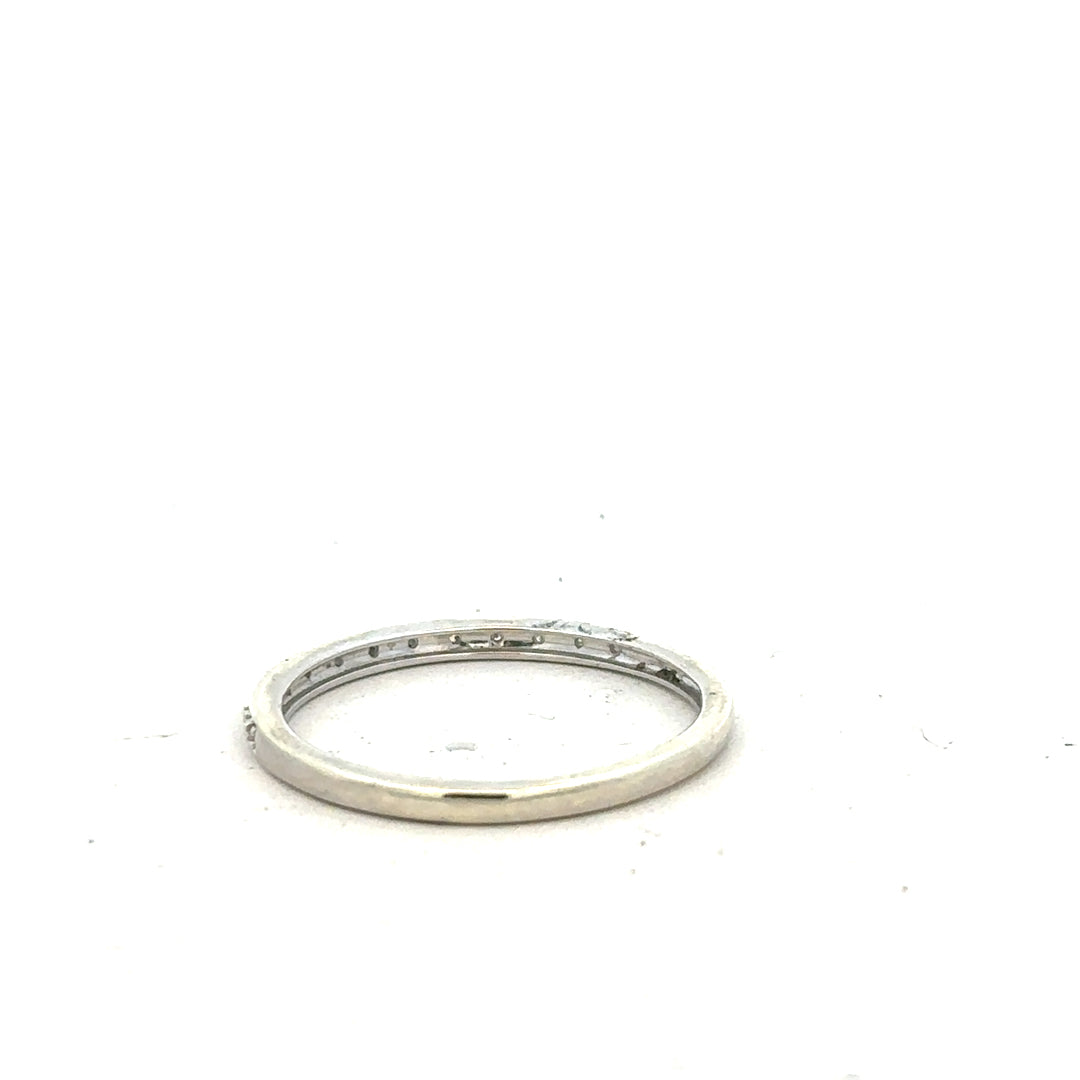 9ct white gold diamond ring in size S with sparkling diamonds, unbranded jewelry piece showcasing elegant design and craftsmanship.