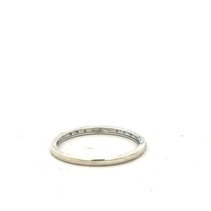 9ct white gold diamond ring in size S with sparkling diamonds, featuring a simple elegant design.