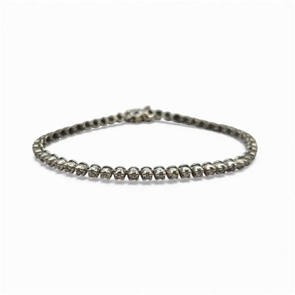 9ct white gold diamond tennis bracelet with sparkling diamonds, elegant jewelry piece featuring a classic design.