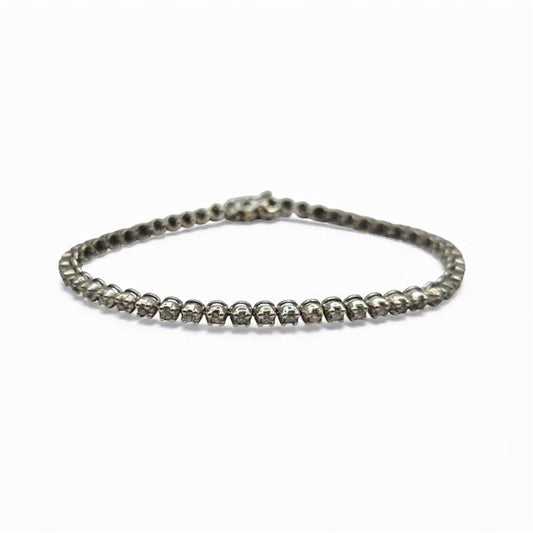 9ct white gold diamond tennis bracelet with sparkling diamonds, elegant jewelry piece featuring a classic design.