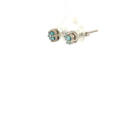 Pair of 9ct white gold earrings weighing 1.3g, featuring a simple and elegant design, perfect for everyday wear.