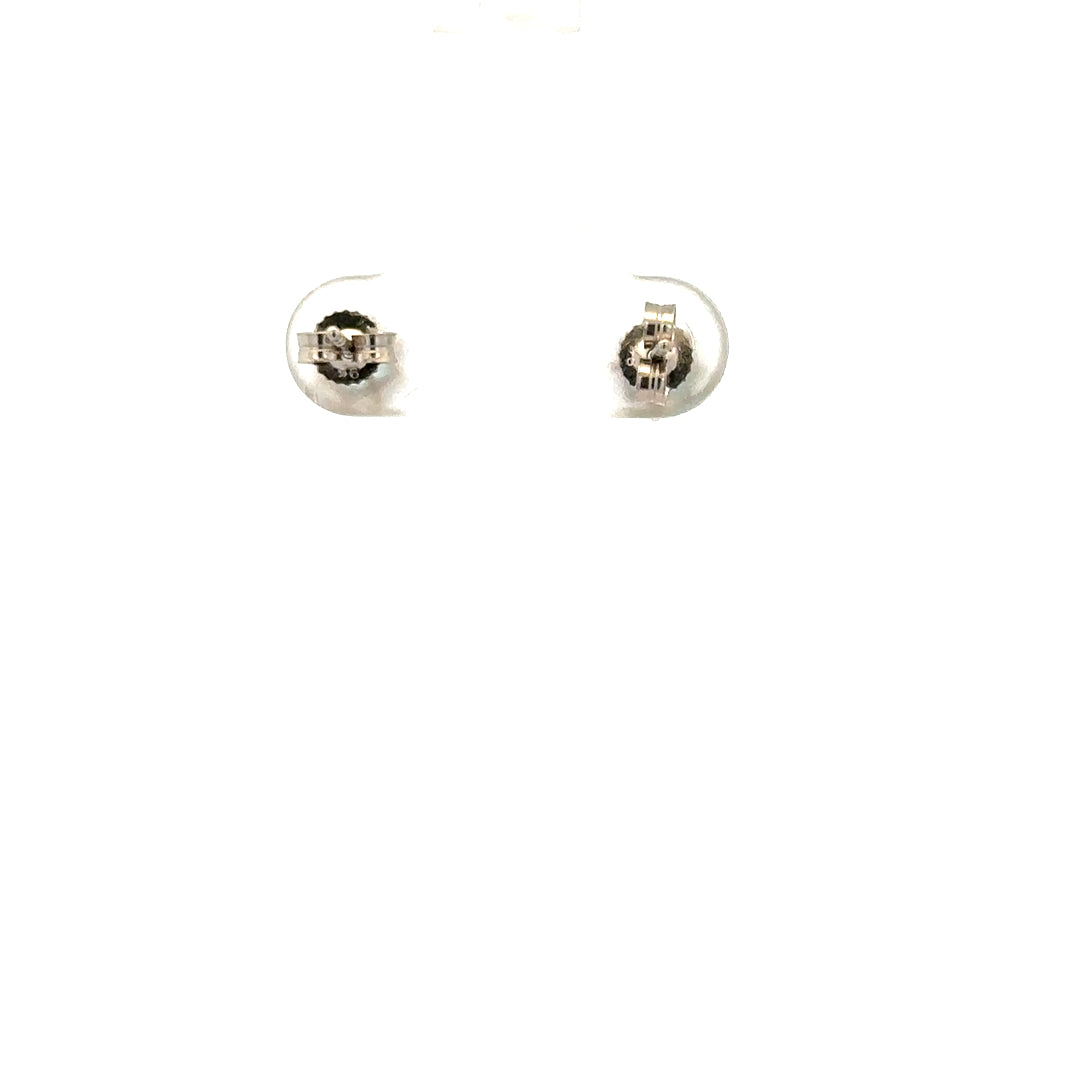9ct white gold earrings weighing 1.3g, featuring a sleek, elegant design with a polished finish.