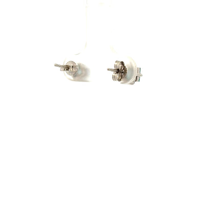 9ct white gold earrings weighing 1.3g, featuring a simple elegant design, unbranded jewelry for women.