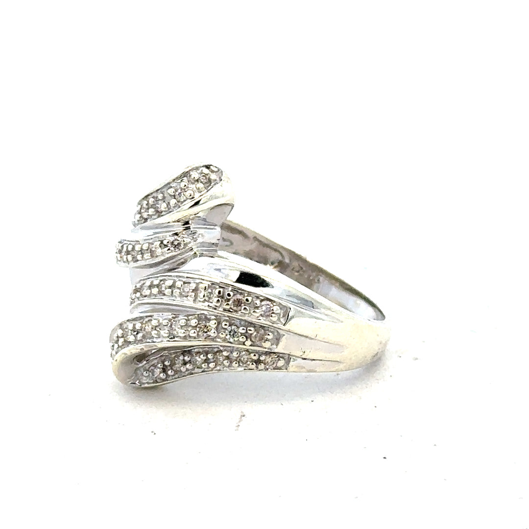 9ct white gold half-carat diamond ring in size N 1/2, featuring a sparkling diamond setting and elegant design.