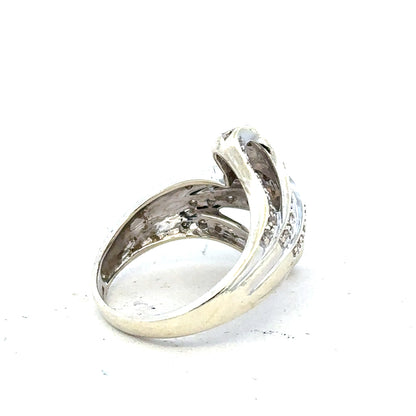 9ct white gold half carat diamond ring in size N 1/2, featuring a sparkling central diamond and elegant band.