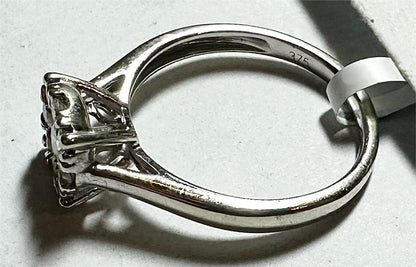 9ct white gold lab-grown diamond ring in size M, featuring a sparkling diamond design, unbranded jewelry for elegant wear.