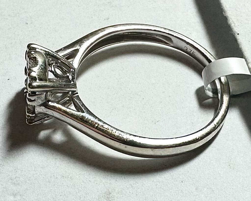 9ct white gold lab-grown diamond ring in size M with a sleek band and sparkling diamonds, unbranded jewelry for elegant style.