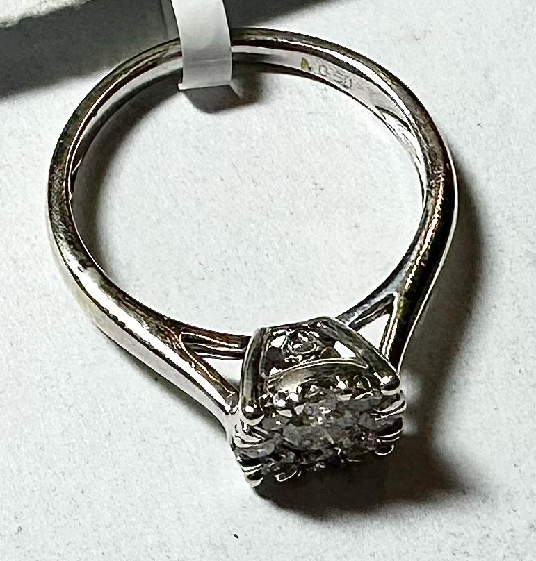 9ct white gold lab-grown diamond ring size M, featuring a sparkling diamond design, unbranded jewelry for elegant style.