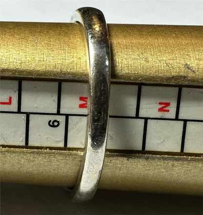 9ct white gold lab-grown diamond ring in size M, featuring a sparkling central diamond and elegant band design.