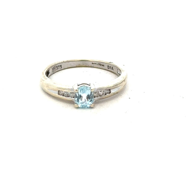 9ct white gold ring in size L with a smooth band, unbranded jewelry, displayed on a neutral background