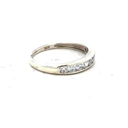 9ct white gold ring in size L, showcasing a sleek and polished design, unbranded jewelry for elegant wear.