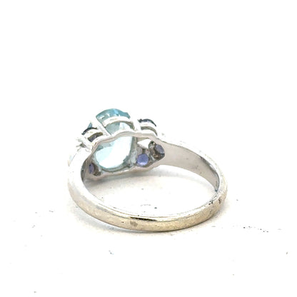 9ct white gold ring size N, unbranded, with a sleek polished finish and simple band design.