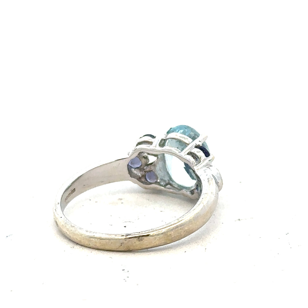 9ct white gold ring in size N with a simple, elegant design, featuring a smooth polished finish.