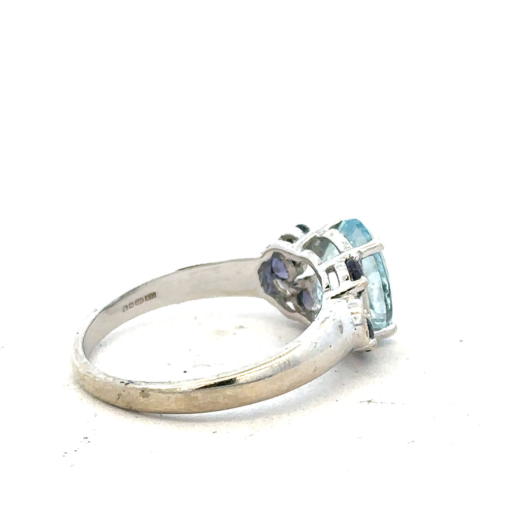 9ct white gold ring size N with a sleek, polished band, unbranded jewelry perfect for everyday wear.