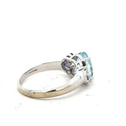 9ct white gold ring size N with a sleek, polished band, unbranded jewelry perfect for everyday wear.