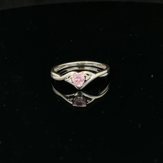 9ct white gold ring size O with a smooth polished band, unbranded jewelry, photographed on a plain background.
