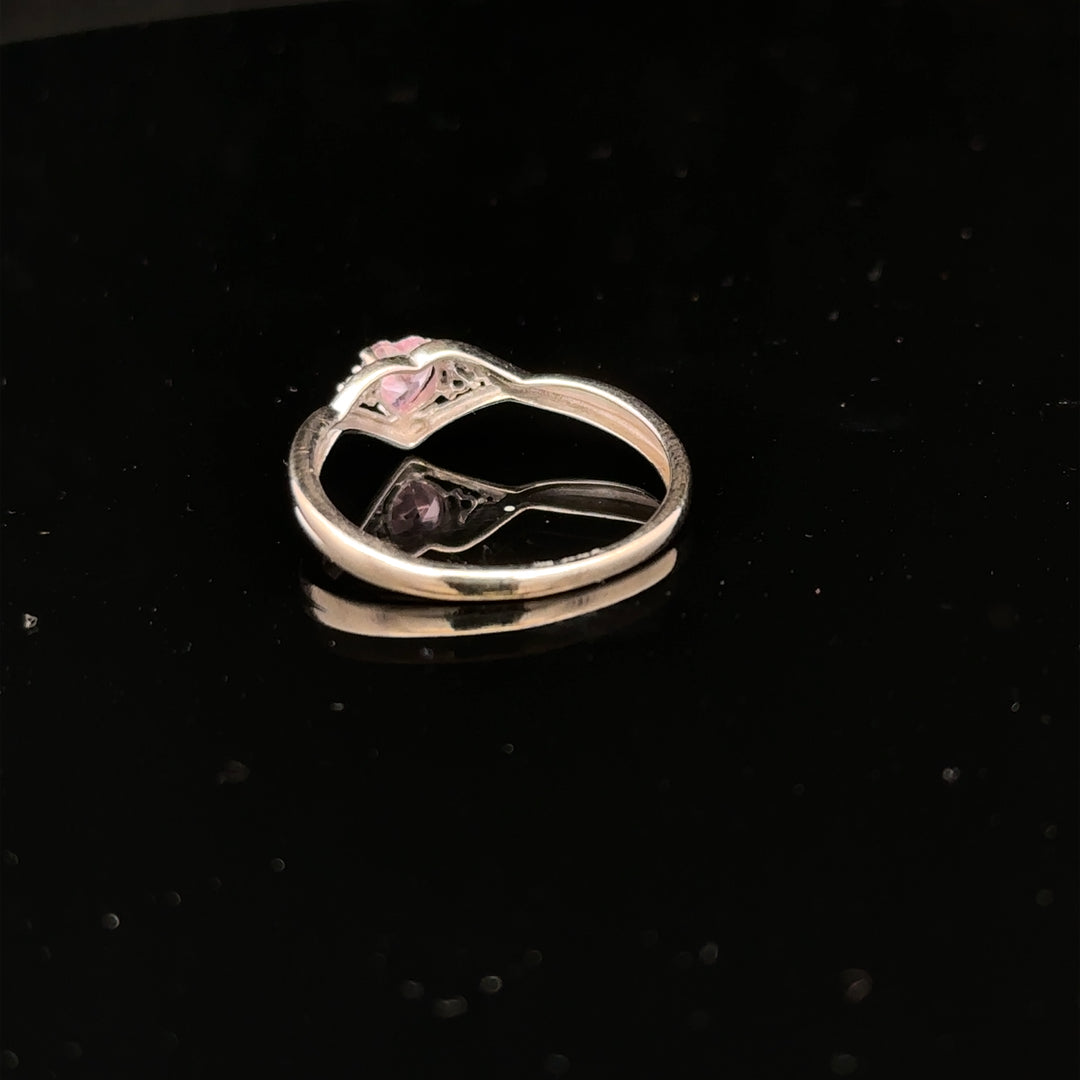 9ct white gold ring in size O, featuring a smooth, polished band with a simple, elegant design.