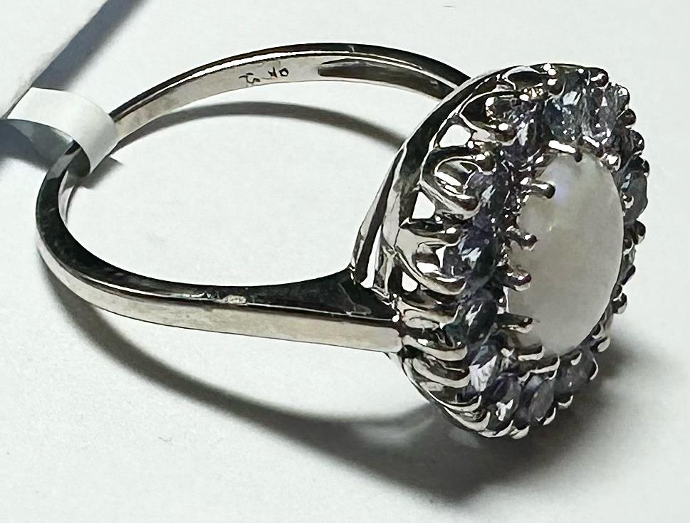 9ct white gold ring in size S with a smooth polished band, unbranded jewelry for elegant style.