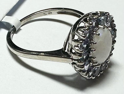 9ct white gold ring in size S with a smooth polished band, unbranded jewelry for elegant style.