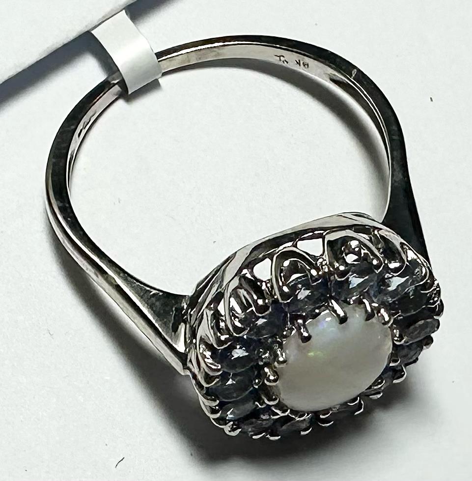 9ct white gold ring size S with polished finish, unbranded jewelry accessory shown on a plain background.