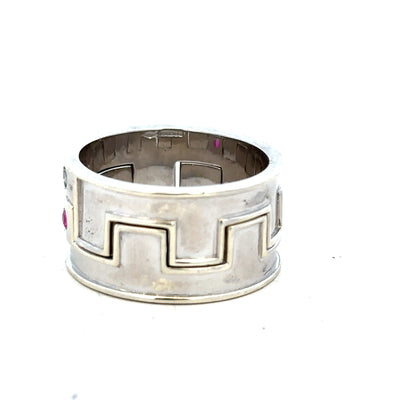 9ct white gold ring size Z4 with a smooth band, displayed against a neutral background, showcasing its polished finish.