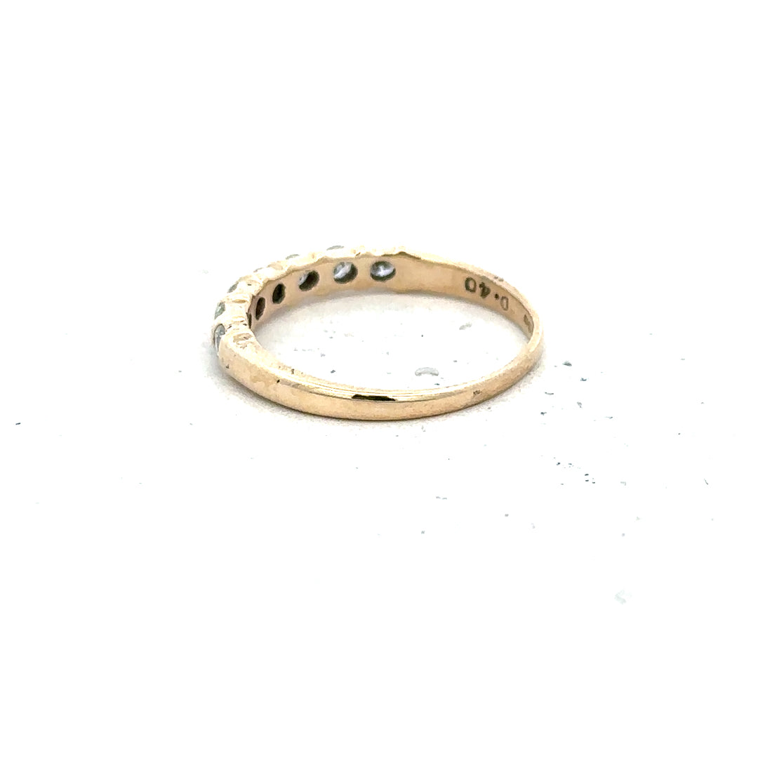 9ct yellow gold diamond ring with 0.40 carat center stone and size N, featuring a classic design and polished finish.