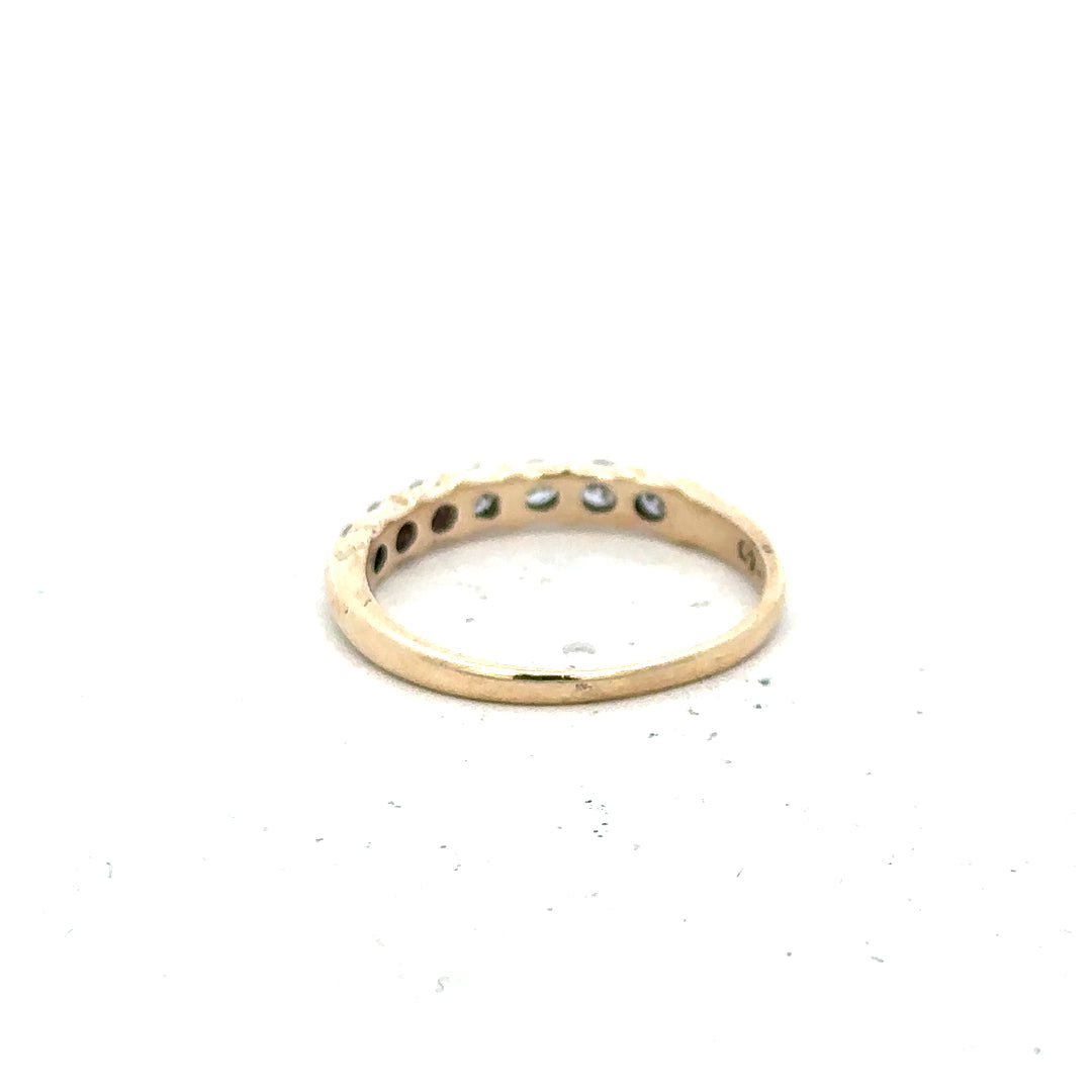 9ct yellow gold diamond ring with 0.40 carats, size N, featuring a sparkling diamond setting.