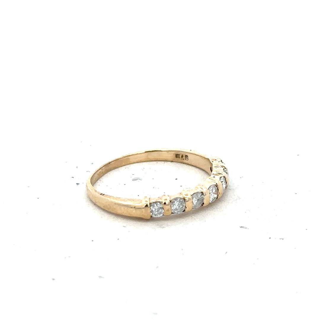9ct yellow gold diamond ring with 0.40 carat solitaire, size N, featuring a classic design and sparkling gemstone.