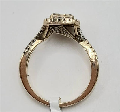 9ct yellow gold diamond ring with 0.62ct stones, size M, unbranded jewelry, showcasing the elegant band and sparkling diamonds.
