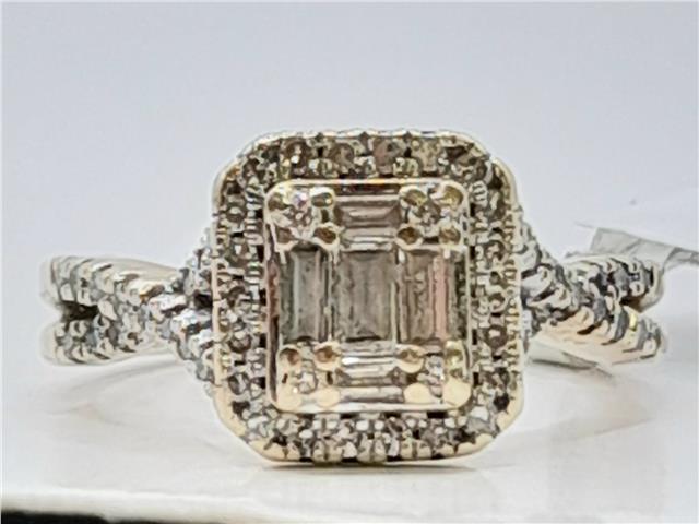9ct yellow gold diamond ring with 0.62 carats of diamonds, size M, showcasing a classic and elegant design.