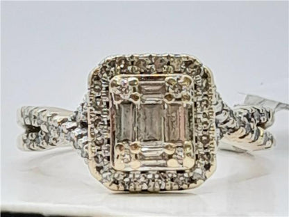 9ct yellow gold diamond ring with 0.62 carats of diamonds, size M, showcasing a classic and elegant design.