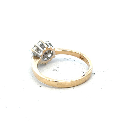9ct yellow gold diamond ring with half-caret sparkle, size N, featuring a classic design and unbranded craftsmanship.