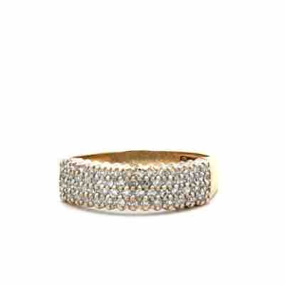 9ct yellow gold diamond ring with 1/3 carat total weight, size O1/2, featuring a solitaire diamond setting.