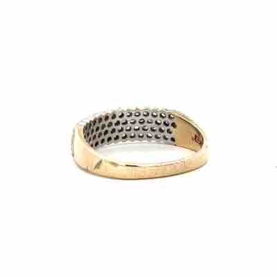9ct yellow gold diamond ring with 1/3 carat total weight, size O½, featuring a sparkling central diamond.