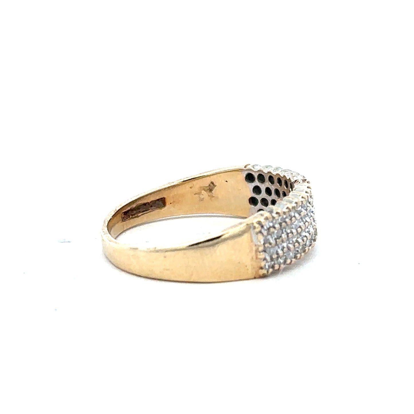9ct yellow gold diamond ring with 1/3 carat total weight, size O1/2, featuring a sparkling central diamond.