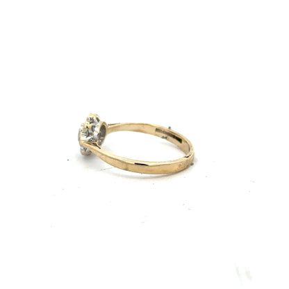 9ct yellow gold diamond ring with 25pts diamonds in size L, featuring a sleek and elegant design.