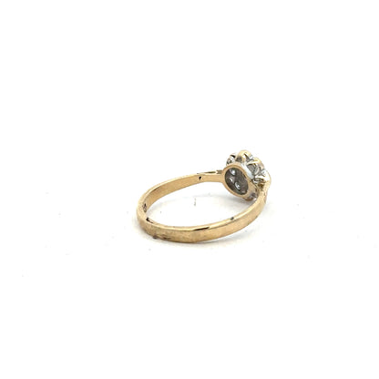 9ct yellow gold diamond ring with 25pts of diamonds in size L, featuring a sleek, classic design.