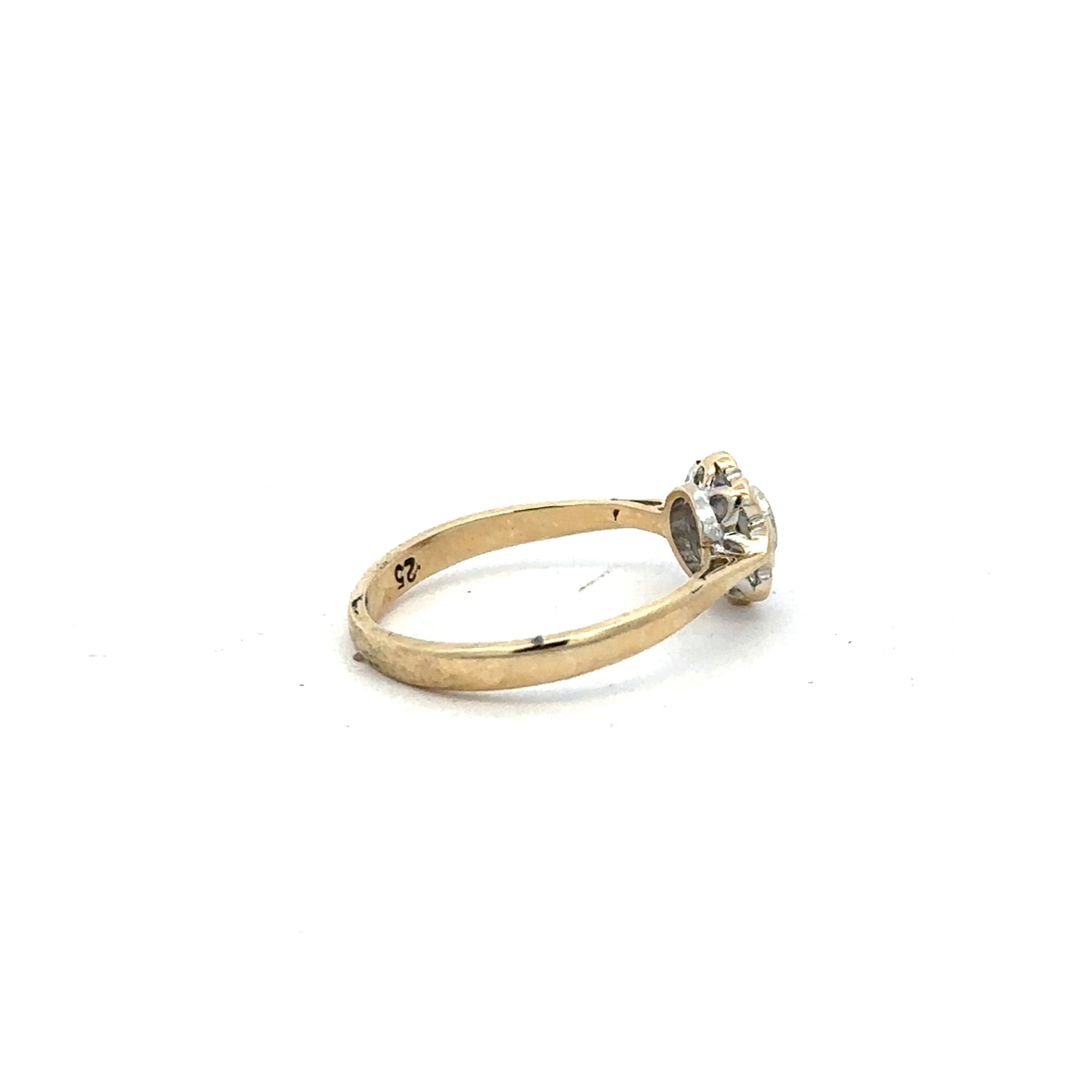 9ct yellow gold diamond ring with 25pts diamonds in size L, unbranded jewelry accessory featuring a sleek design.