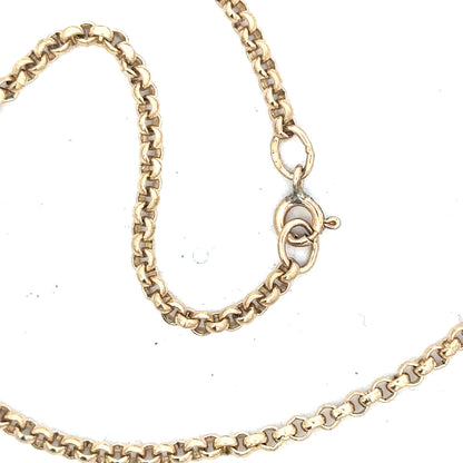 9ct yellow gold belcher chain weighing 12.2g, featuring classic linked design, unbranded jewelry for everyday wear
